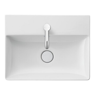 Duravit Waschtisch Comp DuraSquare geschliffen 50x40cm, o. ÜL, m HLB, o. Hahnloch, weiß