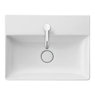 Duravit Waschtisch Compact DuraSquare 50x40 cm, sans trop-plein, avec vidage, 1 trou de robinet, blanc