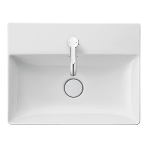 Duravit Waschtisch Compact DuraSquare 50x40 cm, sans trop-plein, avec vidage, 1 trou de robinet, blanc