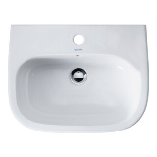 Duravit Waschtisch D-Code 55x43cm, m HL, ÜL, Hahnlochbank, weiß