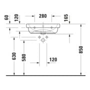 Duravit Waschtisch D-Code 55x43cm, mit Hahnloch, Überlauf, weiß-5