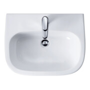 Duravit Waschtisch D-Code 60x46cm, m HL, ÜL, Hahnlochbank, weiß