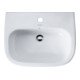 Duravit Waschtisch D-Code 60x46cm, m HL, ÜL, Hahnlochbank, weiß
