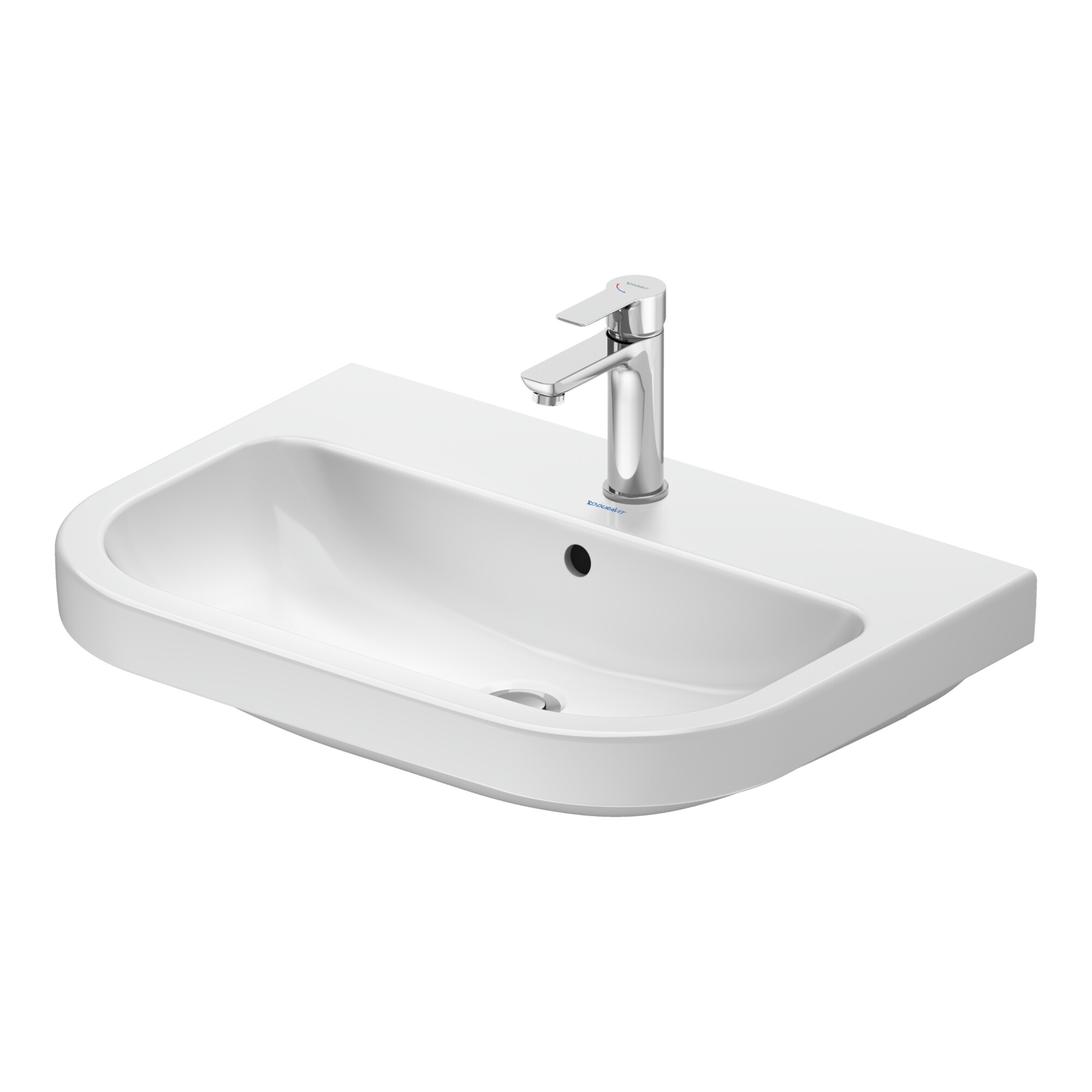 Duravit Waschtisch D-Code 65x46cm, m Hahnloch, mit Überlauf, weiß