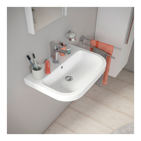 Duravit Waschtisch D-Code 65x46cm, m Hahnloch, mit Überlauf, weiß