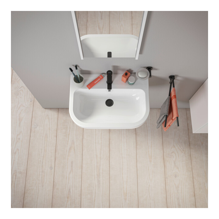 Duravit Waschtisch D-Code 65x46cm, m Hahnloch, mit Überlauf, weiß