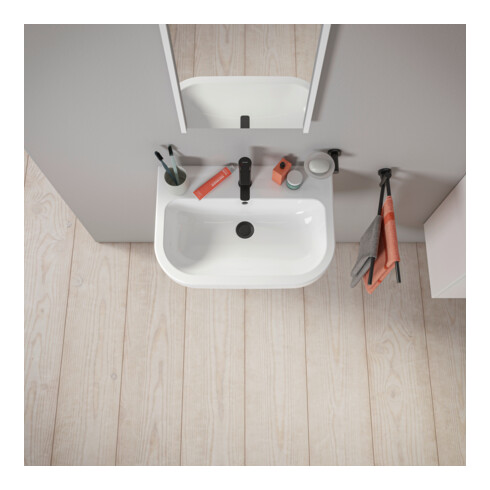 Duravit Waschtisch D-Code 65x46cm, m Hahnloch, mit Überlauf, weiß