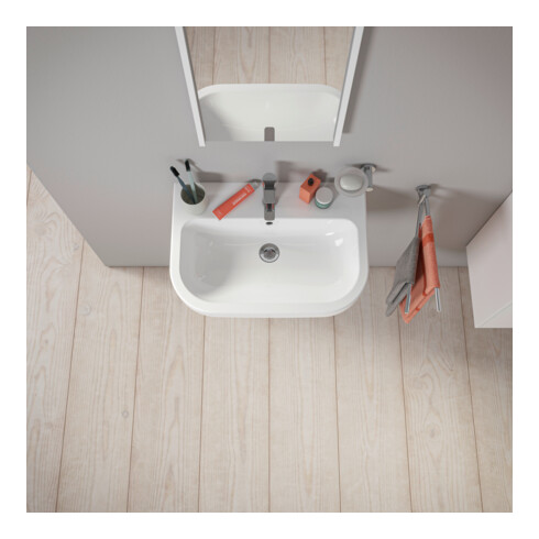 Duravit Waschtisch D-Code 65x46cm, m Hahnloch, mit Überlauf, weiß