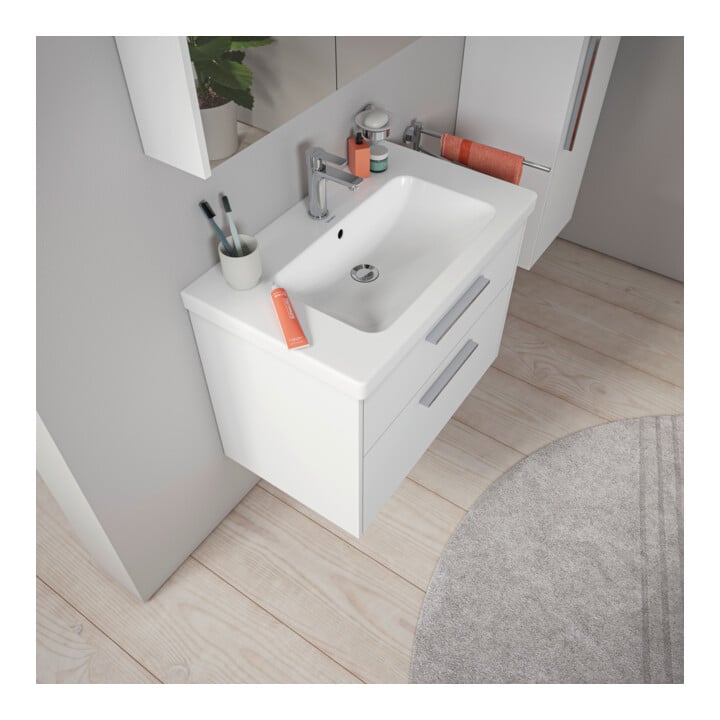 Duravit Waschtisch D-Code 80x48cm, m Hahnloch, mit Überlauf, weiß