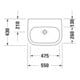 Duravit Waschtisch D-Code Med 55x43cm, o. Hahnl. + ÜL, m Hahnloch, we.-4