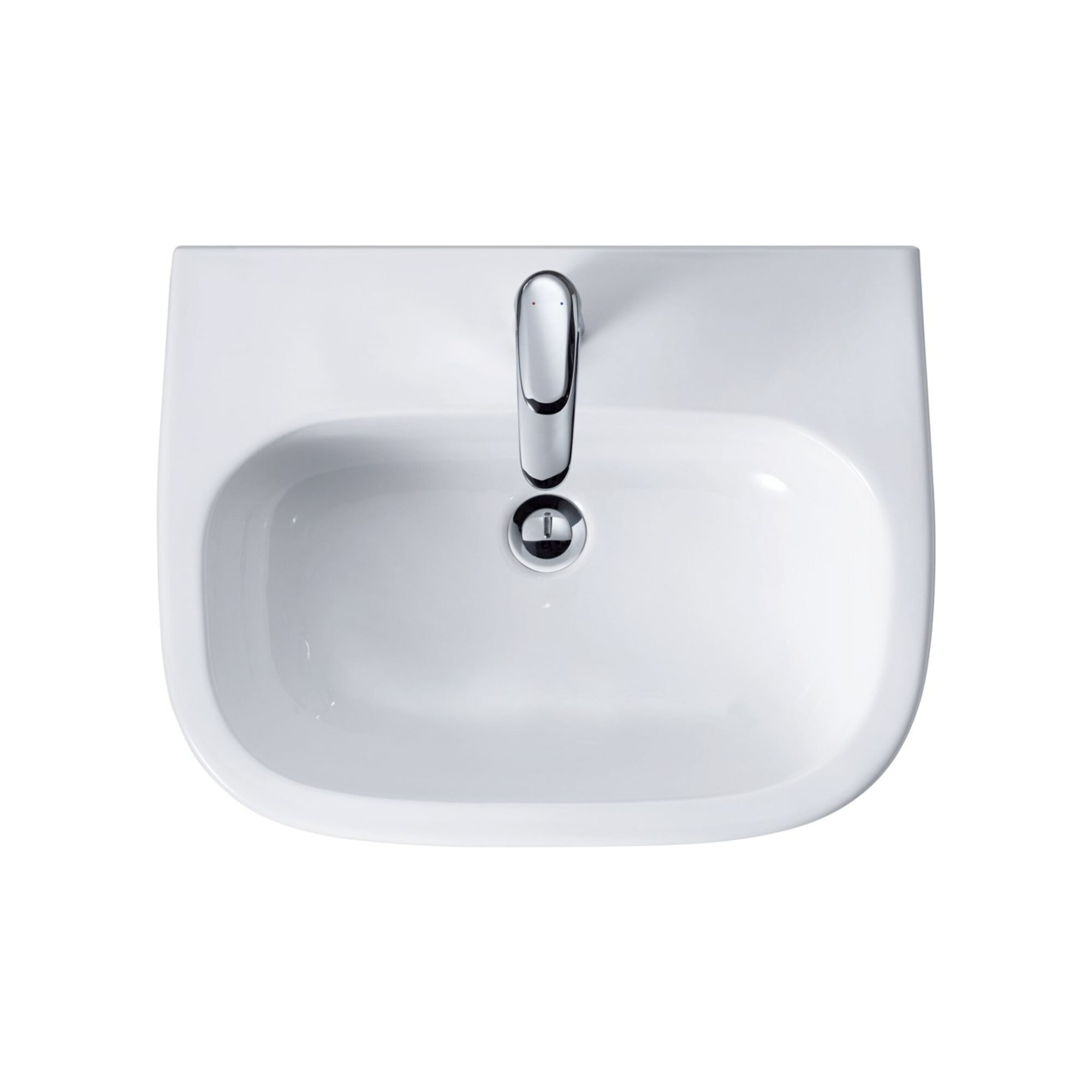 Duravit Waschtisch D-Code Med 60x46cm, m Hahnl. + Hahnloch, o. ÜL, we.
