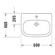 Duravit Waschtisch D-Code Med 60x46cm, o. Hahnl. + ÜL, m Hahnloch, we.