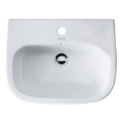 Duravit Waschtisch D-Code 55x43cm, m HL, ÜL, Hahnlochbank, weiß