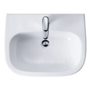 Duravit Waschtisch D-Code 60x46cm, m HL, ÜL, Hahnlochbank, weiß