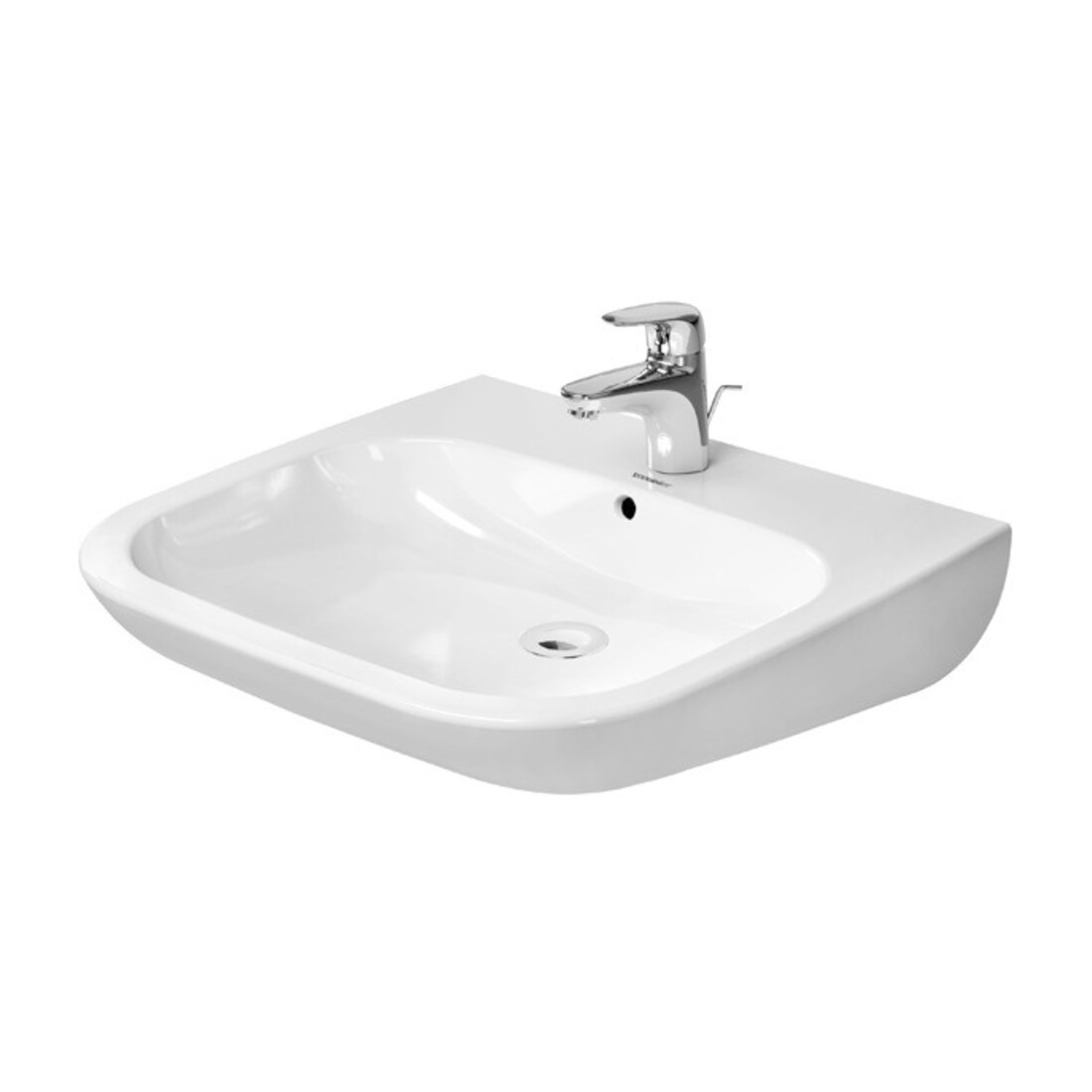 Duravit Waschtisch D-Code Vital 60x55,5cm, m HL, Ü, HL, barrieref., we.