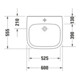 Duravit Waschtisch D-Code Vital Med 60x55,5cm, m HL u HLB, o Ü, BF, we