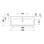 Duravit Waschtisch D-Neo 120,5x48cm, m Ü, HL, we hgl, m Hahnl.-2