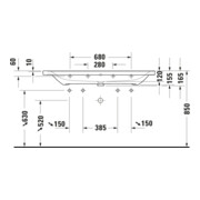 Duravit Waschtisch D-Neo 120,5x48cm, m ÜL, Hahnloch, we hgl, 2 HL-2