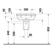 Duravit Waschtisch D-Neo 55x44cm, o. Hahnl., we, ÜL, Hahnloch, we-2