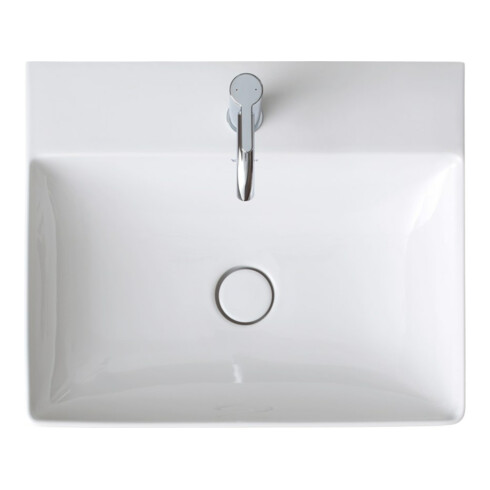Duravit Möbelwaschtisch geschliffen DuraSquare 60x47cm, o. ÜL, m HLB, 1 Hahnloch, weiß