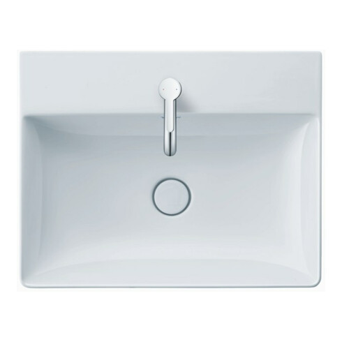 Duravit Möbelwaschtisch geschliffen DuraSquare 60x47cm, o. ÜL, m HLB, 1 Hahnloch, weiß