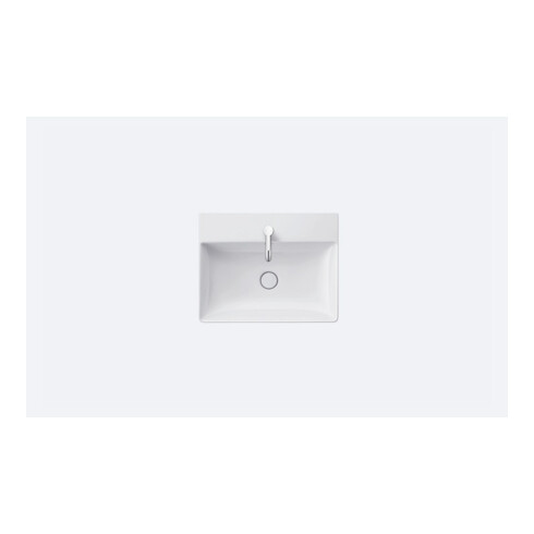Duravit Möbelwaschtisch geschliffen DuraSquare 60x47cm, o. ÜL, m HLB, 1 Hahnloch, weiß