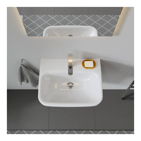 Duravit Waschtisch DuraStyle 55x44cm, we, m HL, ÜL, Hahnlochbank