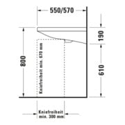 Duravit Waschtisch DuraStyle Vital Med 65x57 cm, sans trop-plein, avec HLB, BF, sans HL, blanc-2