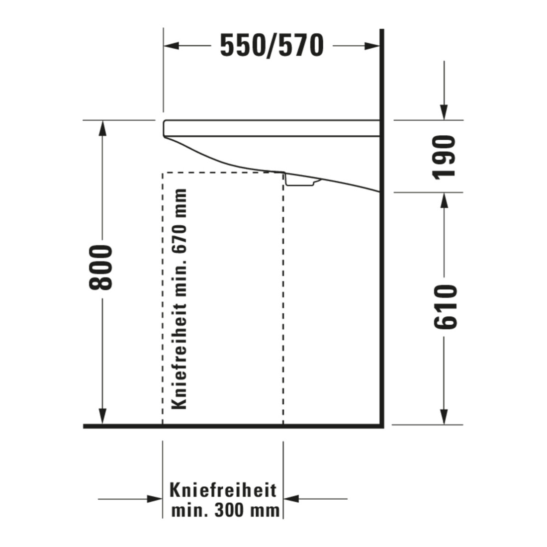 Duravit Waschtisch DuraStyle Vital Med 65x57 cm, sans trop-plein, avec HLB, BF, sans HL, blanc