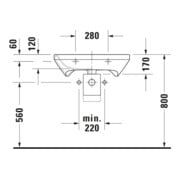 Duravit Waschtisch DuraStyle Vital Med 65x57 cm, sans trop-plein, avec HLB, BF, sans HL, blanc-4