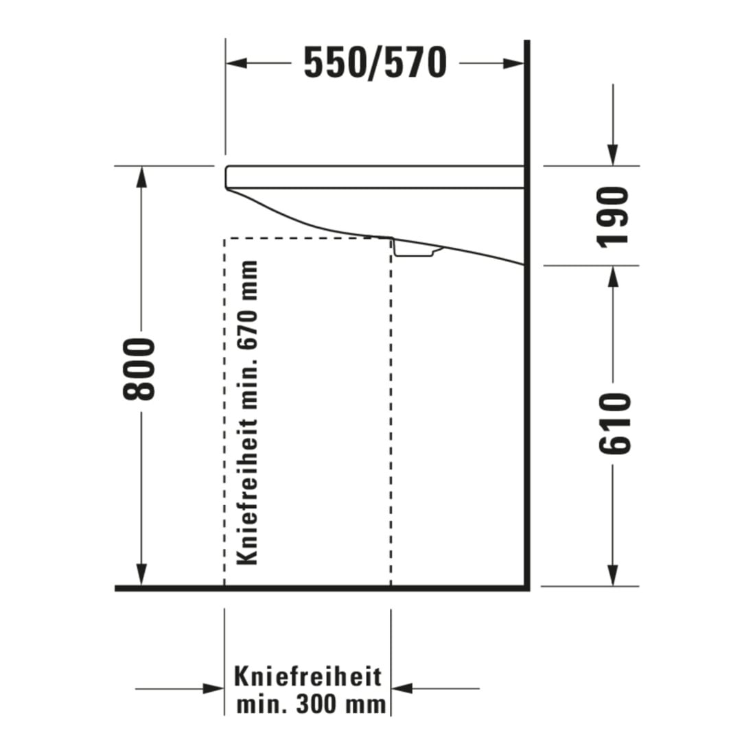 Duravit Waschtisch DuraStyle Vital Med 65x57cm, o Ü, m HLB, BF, o. HL, we