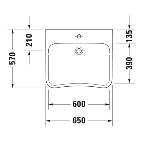 Duravit Waschtisch DuraStyle Vital Med 65x57cm, o Ü, m HLB, BF, o. HL, we