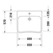 Duravit Waschtisch DuraStyle Vital Med 65x57cm, o Ü, m HLB, BF, o. HL, we-5