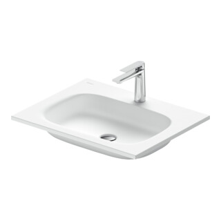 Duravit Waschtisch DuroCast Plus Sivida 62x48,5cm, mit Hahnloch, weiß seidenmatt