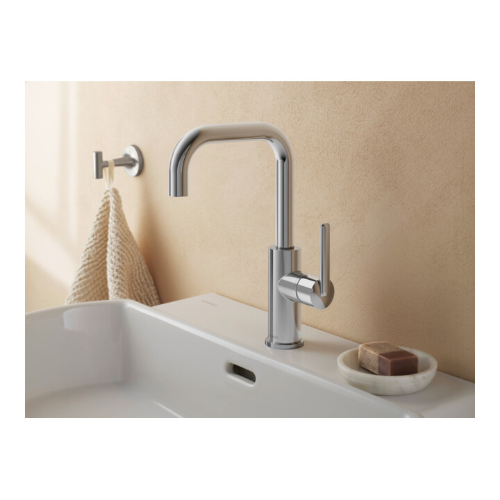 Duravit Waschtisch-Einhebelmischer Fresh u. -Flow Balcoon o. Zugstg. Abl.garn, chrom Hochglanz