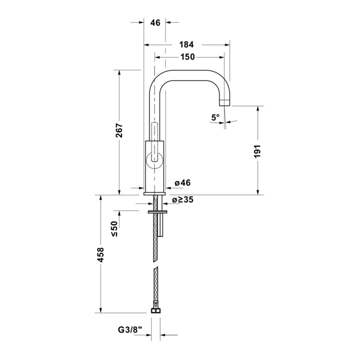 Duravit Waschtisch-Einhebelmischer Fresh u. -Flow Balcoon o. Zugstg. Abl.garn, chrom Hochglanz