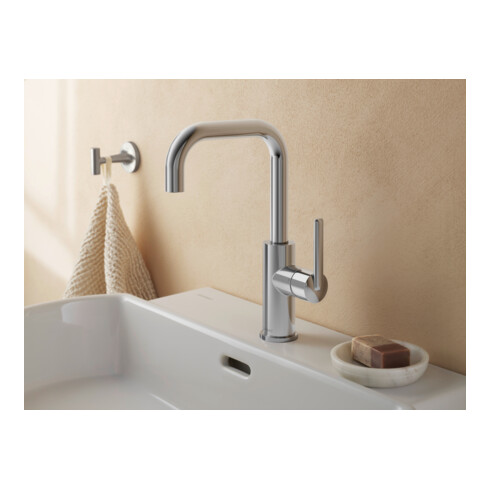 Duravit Waschtisch-Einhebelmischer Fresh u. -Flow Balcoon o. Zugstg. Abl.garn, chrom Hochglanz