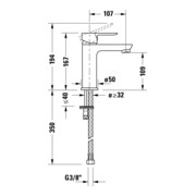 Duravit Waschtisch-Einhebelmischer M Fresh + -Flow D-Code o ZugstAblGar, c, A 107mm, Keramikmisch.-5