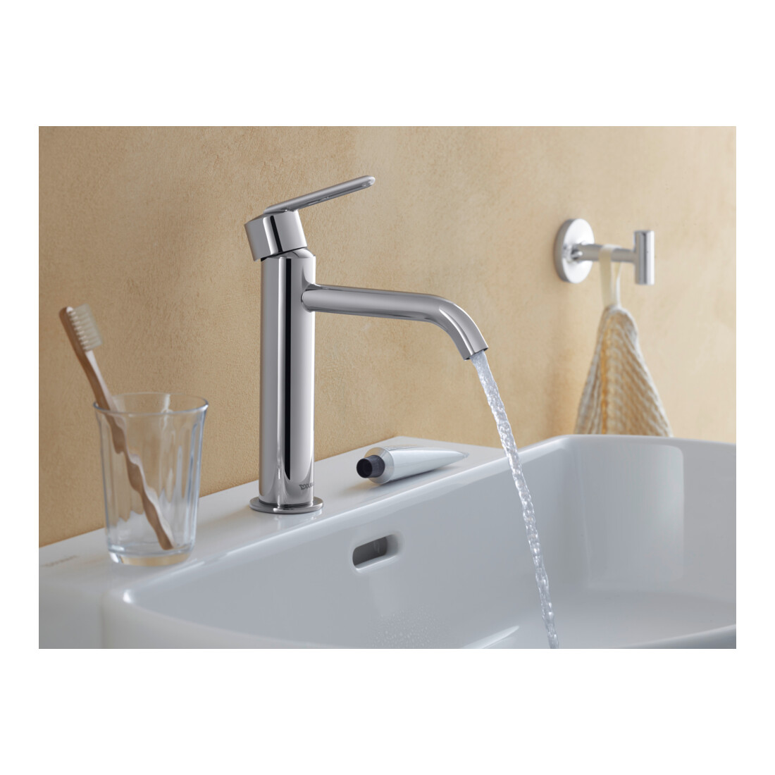 Duravit Waschtisch-Einhebelmischer M Fresh u. -Flow Balcoon Ausl. 138mm, o. Zugst.Abl.Gar., ch hgl