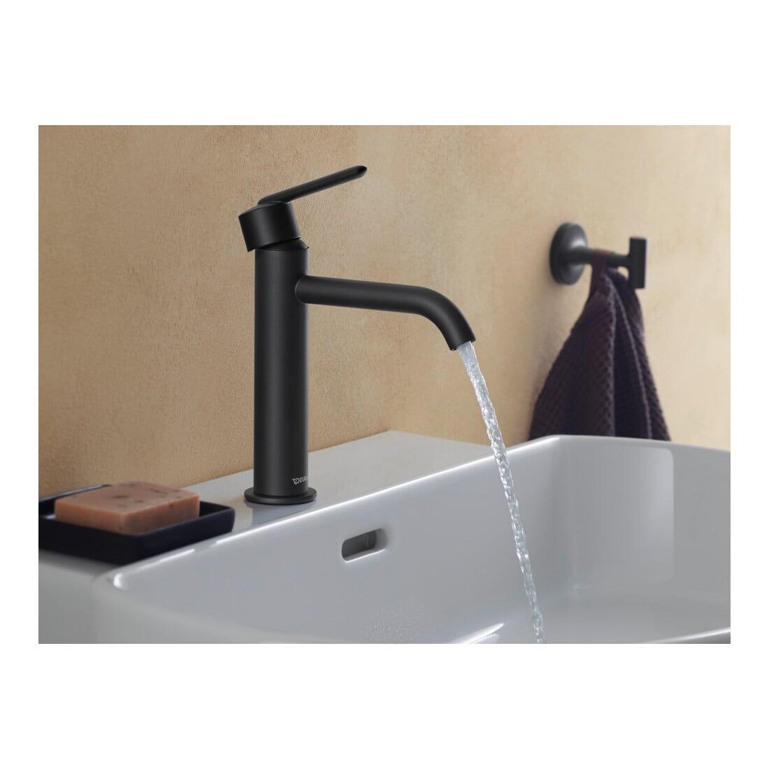 Duravit Waschtisch-Einhebelmischer M Fresh u. -Flow Balcoon Ausl. 138mm, o. Zugst.Abl.Gar., sw matt