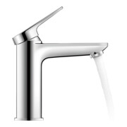 Duravit Waschtisch-Einhebelmischer M FreshStart Wave Ausl. 122mm, o. Zugst.Abl.Gar., chrom