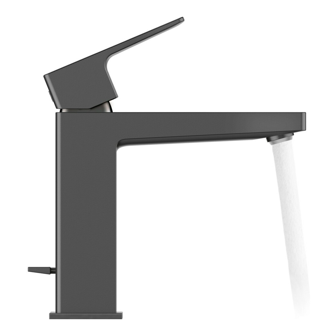 Duravit Waschtisch-Einhebelmischer M Manhattan Ausl. 129mm, m Zugst.Abl.Gar., sw matt