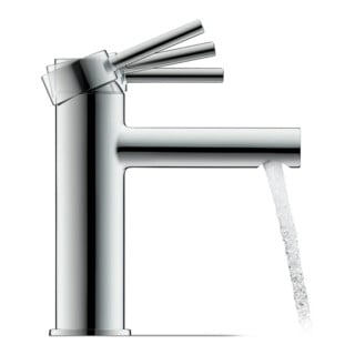 Duravit Waschtisch-Einhebelmischer M MinusFlow Circle o. Zugst.Abl.Gar., Ausl. 117mm, chr hgl