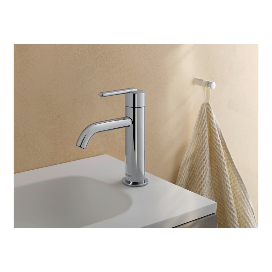 Duravit Waschtisch-Einhebelmischer S Fresh u. -Flow Balcoon Ausl. 123mm, o. Zugst.Abl.Gar., ch hgl