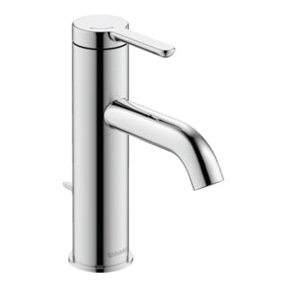 Duravit Waschtisch-Einhebelmischer S FreshStart + -Flow C.1 Ausl. 113mm, m Zugst.Abl.Gar., chrom