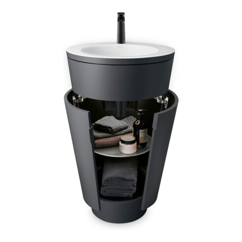 Duravit Waschtisch-Einhebelmischer Tulum M Ausl. 135mm, o. Zugst.Abl.Gar., sw matt