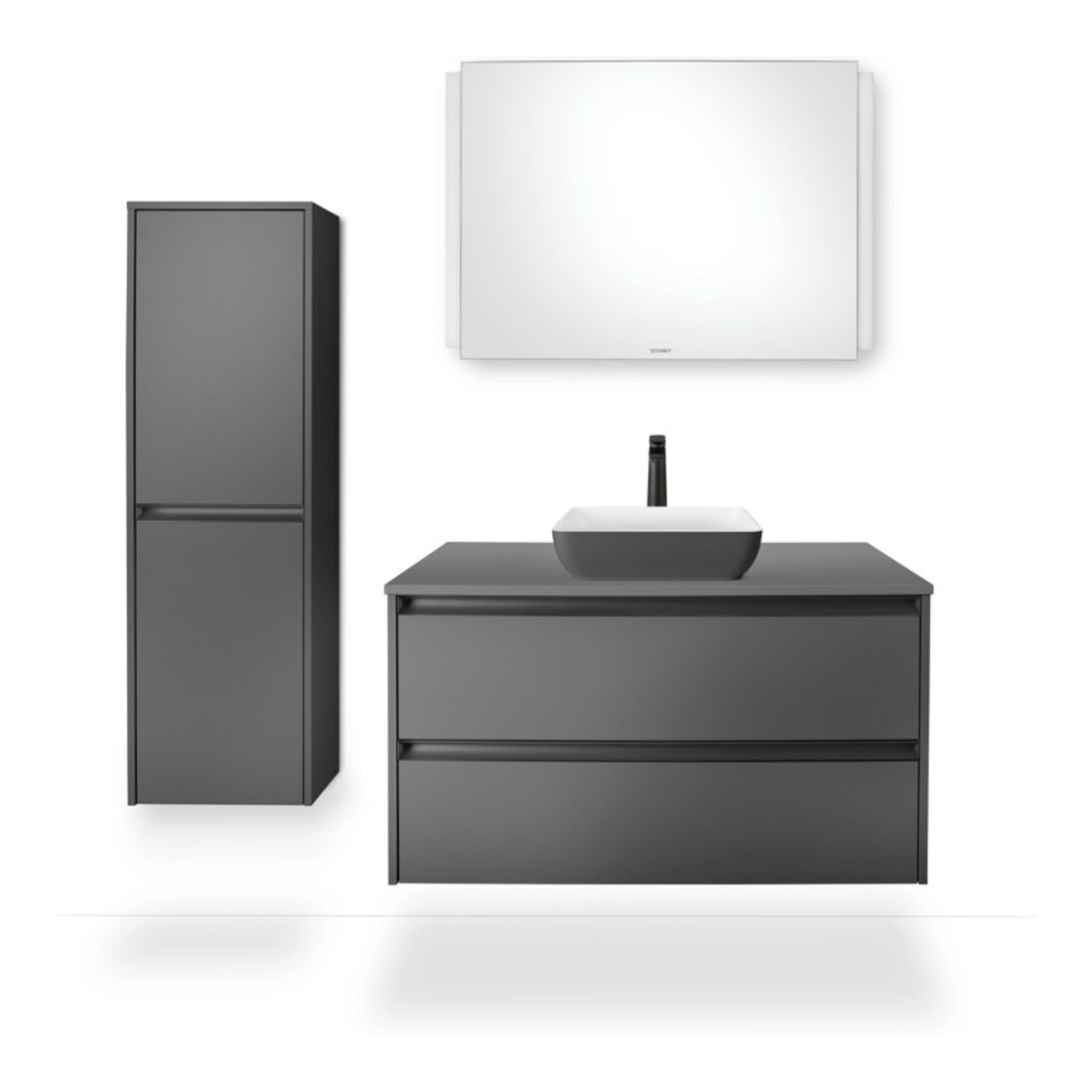 Duravit Waschtisch-Einhebelmischer Tulum XL Ausl. 155mm, o. Zugst.-Ablaufgarn., sw m