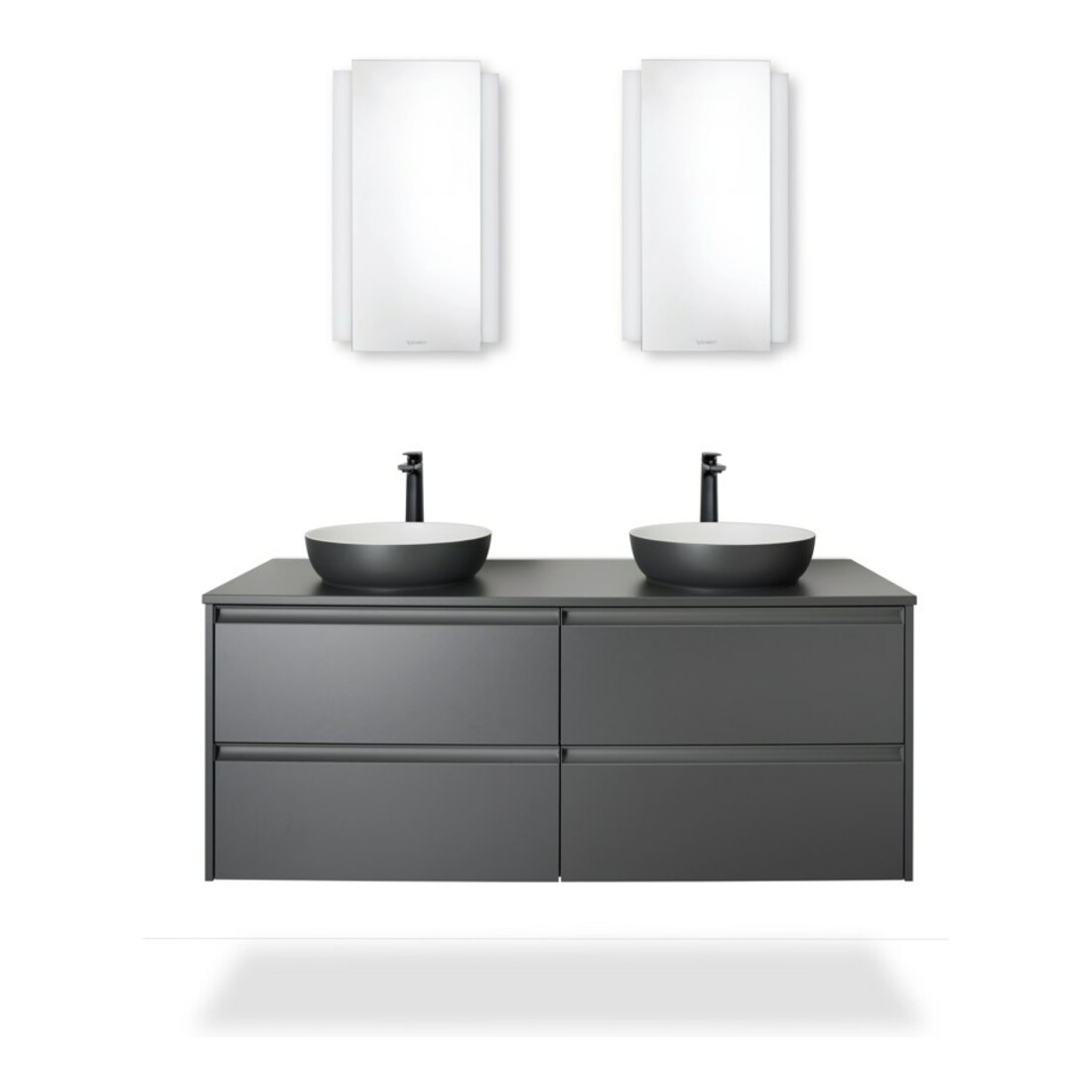 Duravit Waschtisch-Einhebelmischer Tulum XL Ausl. 155mm, o. Zugst.-Ablaufgarn., sw m