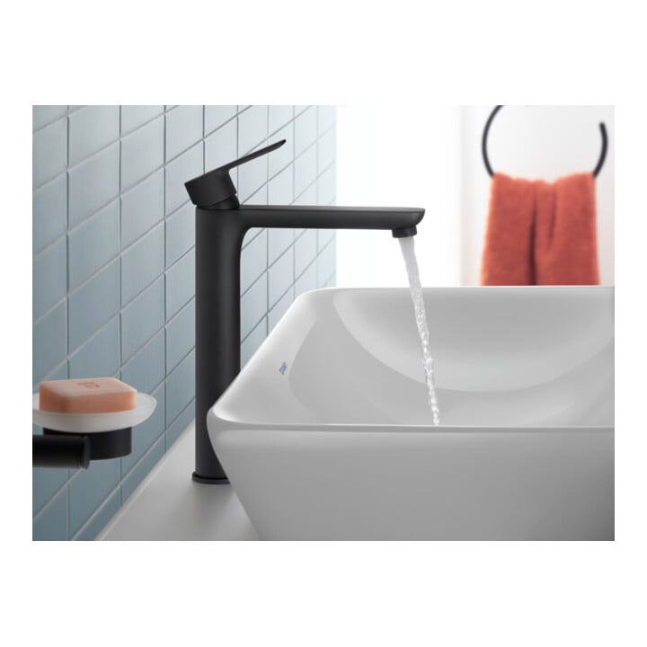 Duravit Waschtisch-Einhebelmischer XL Fresh + -Flow D-Code Ausladung 180mm, schwarz matt