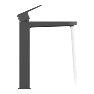 Duravit Waschtisch-Einhebelmischer XL Manhattan Ausl. 181mm, o. Zugst.Abl.Gar., sw matt